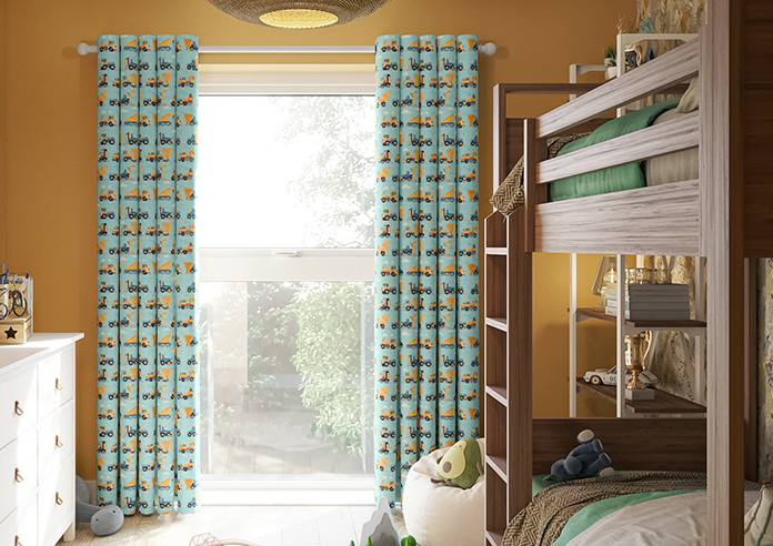 Construction Crew, Digger - Made to Measure Curtains - Image 3